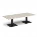 Brescia rectangular coffee table with flat square black bases 1800mm x 800mm - Light Grey BCR1800-K-LG