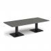Brescia rectangular coffee table with flat square black bases 1800mm x 800mm - Onyx Grey BCR1800-K-OG