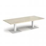 Brescia rectangular coffee table with flat square white bases 1800mm x 800mm - made to order BCR1800-WH