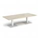 Brescia rectangular coffee table with flat square white bases 1800mm x 800mm - made to order BCR1800-WH