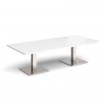 Brescia rectangular coffee table with flat square white bases 1800mm x 800mm - made to order BCR1800-WH