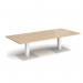 Brescia rectangular coffee table with flat square white bases 1800mm x 800mm - kendal oak BCR1800-WH-KO