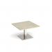 Brescia square coffee table with flat square brushed steel base 800mm - made to order BCS800-BS