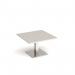 Brescia square coffee table with flat square brushed steel base 800mm - Light Oak BCS800-BS-LG