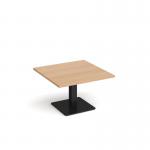 Brescia square coffee table with flat square black base 800mm - made to order BCS800-K