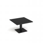 Brescia square coffee table with flat square black base 800mm - Black BCS800-K-BK