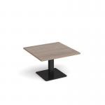 Brescia square coffee table with flat square black base 800mm - barcelona walnut BCS800-K-BW
