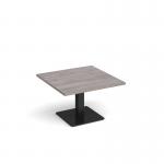 Brescia square coffee table with flat square black base 800mm - grey oak BCS800-K-GO