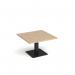 Brescia square coffee table with flat square black base 800mm - kendal oak BCS800-K-KO