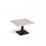 Brescia square coffee table with flat square black base 800mm - Light Grey BCS800-K-LG