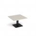 Brescia square coffee table with flat square black base 800mm - Light Grey BCS800-K-LG
