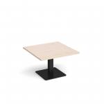 Brescia square coffee table with flat square black base 800mm - maple