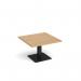 Brescia square coffee table with flat square black base 800mm - oak BCS800-K-O