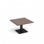 Brescia square coffee table with flat square black base 800mm - walnut BCS800-K-W