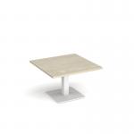 Brescia square coffee table with flat square white base 800mm - made to order BCS800-WH