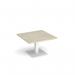 Brescia square coffee table with flat square white base 800mm - made to order BCS800-WH