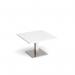 Brescia square coffee table with flat square white base 800mm - made to order