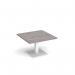 Brescia square coffee table with flat square white base 800mm - grey oak BCS800-WH-GO