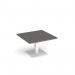 Brescia square coffee table with flat square white base 800mm - Onyx grey BCS800-WH-OG
