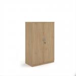 Deluxe double door cupboard 1600mm high with 3 shelves - Kendal Oak BD16KO