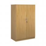 Deluxe double door cupboard 1600mm high with 3 shelves - oak BD16O