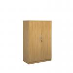 Deluxe double door cupboard 1600mm high with 3 shelves - oak