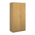 Deluxe double door cupboard 2000mm high with 4 shelves - oak BD20O