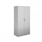 Deluxe double door cupboard 2000mm high with 4 shelves - white