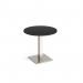 Brescia circular dining table with flat square brushed steel base 800mm - Black BDC800-BS-BK