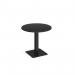 Brescia circular dining table with flat square black base 800mm - Black BDC800-K-BK