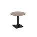 Brescia circular dining table with flat square black base 800mm - barcelona walnut BDC800-K-BW