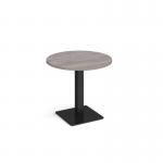 Brescia circular dining table with flat square black base 800mm - grey oak BDC800-K-GO