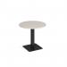 Brescia circular dining table with flat square black base 800mm - Light Grey BDC800-K-LG