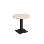Brescia circular dining table with flat square black base 800mm - maple BDC800-K-M