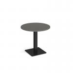 Brescia circular dining table with flat square black base 800mm - Onyx Grey BDC800-K-OG