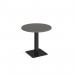 Brescia circular dining table with flat square black base 800mm - Onyx Grey BDC800-K-OG