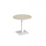 Brescia circular dining table with flat square white base 800mm - made to order BDC800-WH