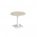 Brescia circular dining table with flat square white base 800mm - made to order BDC800-WH