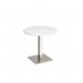 Brescia circular dining table with flat square white base 800mm - made to order