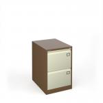 Steel 2 drawer filing cabinet 711mm high - coffeecream BDEF2C