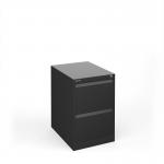 Steel 2 drawer filing cabinet 711mm high - black BDEF2K