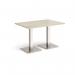 Brescia rectangular dining table with flat square brushed steel bases 1200mm x 800mm - made to order BDR1200-BS