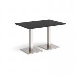 Brescia rectangular dining table with flat square brushed steel bases 1200mm x 800mm - Black BDR1200-BS-BK