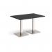Brescia rectangular dining table with flat square brushed steel bases 1200mm x 800mm - Black BDR1200-BS-BK