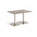 Brescia rectangular dining table with flat square brushed steel bases 1200mm x 800mm - barcelona walnut BDR1200-BS-BW