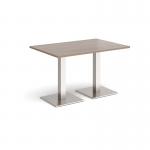 Brescia rectangular dining table with flat square brushed steel bases 1200mm x 800mm - barcelona walnut BDR1200-BS-BW