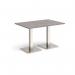 Brescia rectangular dining table with flat square brushed steel bases 1200mm x 800mm - grey oak BDR1200-BS-GO