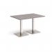 Brescia rectangular dining table with flat square brushed steel bases 1200mm x 800mm - grey oak