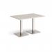 Brescia rectangular dining table with flat square brushed steel bases 1200mm x 800mm - Light Grey BDR1200-BS-LG