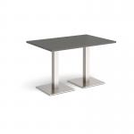 Brescia rectangular dining table with flat square brushed steel bases 1200mm x 800mm - Onyx Grey BDR1200-BS-OG
